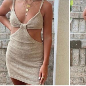 Beige Botany Tan Cutout Dress